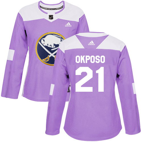 Adidas Sabres #21 Kyle Okposo Purple Authentic Fights Cancer Women's Stitched NHL Jersey - Click Image to Close